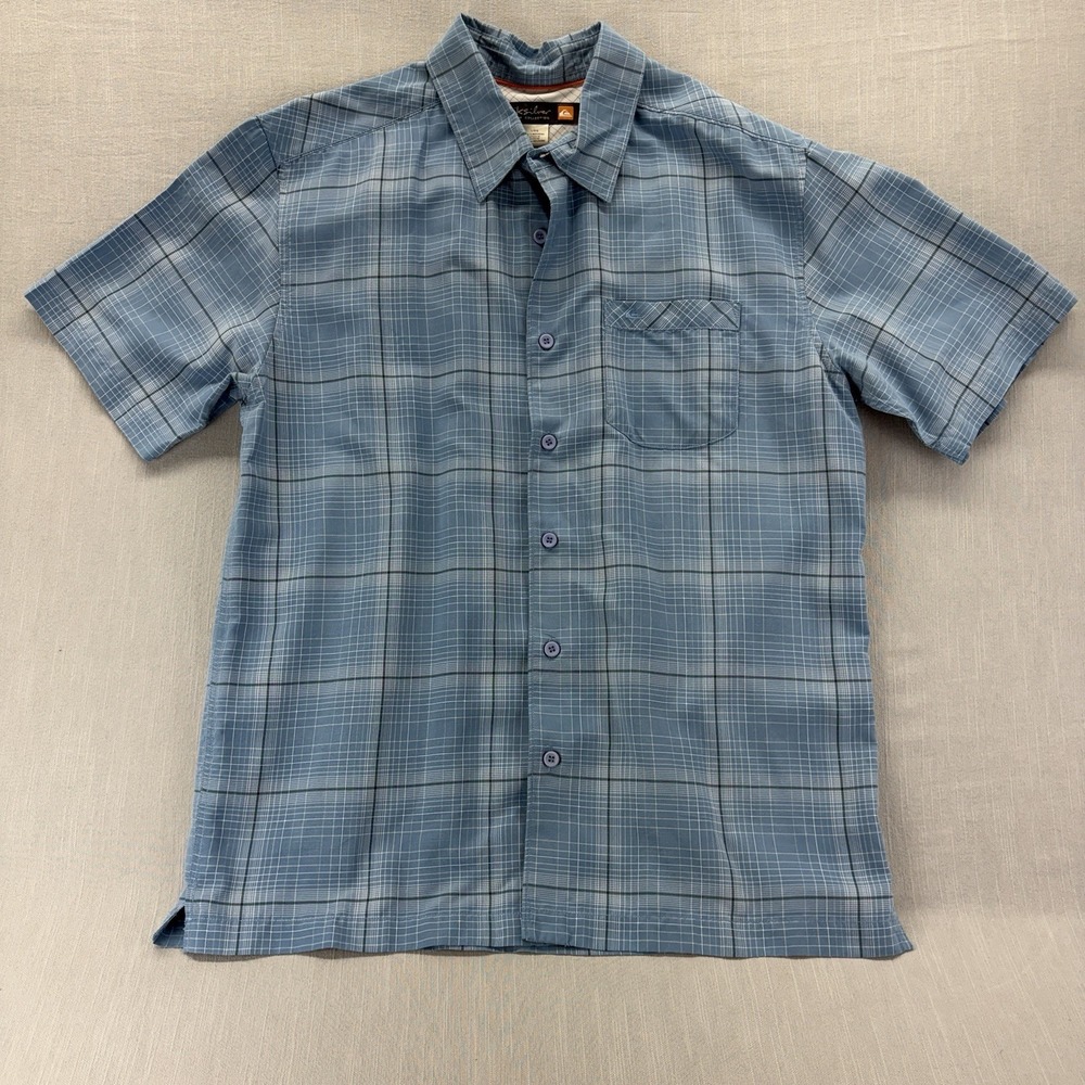 Quiksilver Waterman Collection Plaid Flannel Long Sleeve Button-Up Shirt L